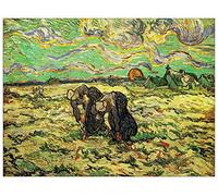 ArtPlaza Van Gogh Vincent-Two Peasant Women Digging in Field with Snow Pannello Decorativo, Legno MDF, Multicolore, 120 x 90 cm