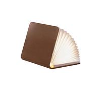 ArtPress Publishing Gingko Mini Smart Book - Lampada da scrivania con Finitura in Pelle Naturale Marrone