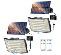 Artrastar 226 LED Solarlampen Per Esterno Con Sensore Di Movimento 3 Modi Solar Aussenleuchte Lampada 5 M Cavo Proiettore Applique IP65 Per Giardino Garage Cortile Prato Porte D Ingresso 2 Pezzi