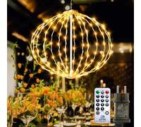 Artrastar Illuminazione Natalizia Da Esterno 30cm 124 LED Sfera Con Timer Telecomando 8 Modalità IP44 Sfera Luminosa Per Giardino Balcone Terrazza Festa Bianco Caldo 1 Pezzo Grande Sfera