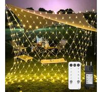 Artrastar Rete Luminosa Esterna 2x2m 144 LED Catena di Luci Esterna Con Spina IP44 Impermeabile 8 Modalità Timer Per Illuminazione Natalizia Interna Cespugli Giardino Stanza Balcone Muro Bianco Caldo