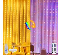 Artrastar Tenda Luminosa LED USB 3x3M 300 LED Tenda Di Luci Da Interno Bianco Caldo Multicolore 12 Modalità Per Finestra Camera Festa Matrimonio Illuminazione Interna