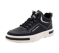 ARtray Herren Freizeitschuhe Schuhe Sneakers Wanderschuhe Leders Laufschuhe Mode StöCkelschuhe SchnüRschuh Vielseitig StraßEnschuhe Outdoor Einfachheit Walkingschuhe Sneakers Sicherer FußHalt, Nero