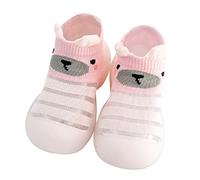 ARtray Pantofole antiscivolo per bambini, ragazzi, ragazze, stampa animale, calzini per bambini in rete traspirante, calzini antiscivolo prewalker scarpe da bagno per bambini 21, Colore: rosa., 24