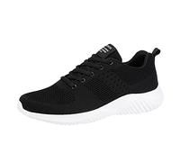 ARtray Scarpe da ginnastica da uomo ad alta elasticità, con lacci, scarpe da tennis, scarpe a piedi nudi ultra confortevoli, scarpe da corsa con suola morbida e spessa, leggere per allenamento, Nero