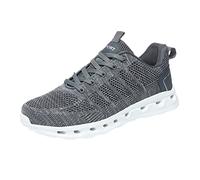ARtray Scarpe da ginnastica da uomo con lacci, scarpe da tennis, taglie forti, comode, per camminare all'aperto, leggere, scarpe a piedi nudi, traspiranti, alla moda, versatili, grigio, 45 EU