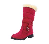 ARtray Scarpe da uomo alla moda casual vintage retrò stivali a metà polpaccio pizzo up big tacchi scarpe uomo western cowboy, Rosso 5, 40 EU