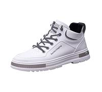 ARtray Scarpe da uomo per il tempo libero, scarpe da trekking, in pelle, alla moda, versatili, per la strada, per attività all'aperto, semplicità, per camminare, per una presa sicura del piede, bianco