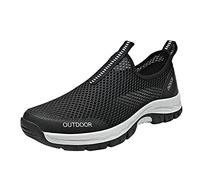 ARtray Sneaker Senza Legare Lacci Per Gli Uomini Sportschuhe Outdoor Leichte Walkingschuhe Freizeit StraßEnlaufschuhe MäNner Low-Top Turnschuhe Atmungsaktives Netz Traillaufschuhe Minimalistisch, Nero