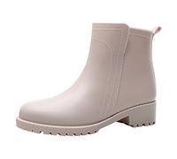 ARtray Stivali di gomma da donna impermeabili antiscivolo Chelsea stivali da giardino scarpe da esterno ultra comode scarpe a piedi nudi durevoli semplicità corti per donne, beige., 38 EU
