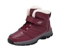ARtray Tacco a blocchi da donna modelli di coppia donna medie e anziane top alto caldo più velluto ispessito antiscivolo comode stivali da neve scarpe di cotone scatola, C Lilla, 40 EU