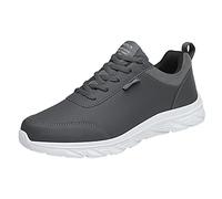 ARtray Turnschuhe Herren Leders Laufschuhe Freizeit StraßEnlaufschuhe SchnüRsenkel Tennisschuhe Rutschfest Fitnessstudio Sportschuhe StoßDäMpfung Und RüCkprall Wanderschuhe Stabil Und GedäMpft, grigio