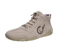 ARtray Unisex BarfußSchuhe Turnschuhe Herren Rutschfest Atmungsaktiv Zehenschuhe Leichtetrekkingschuhe Freizeit StraßEnlaufschuhe Senioren Vielseitig Freizeitschuhee Hohe Moda Kurze Stiefel, Beige 2