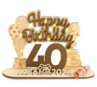 ARTREE Regalo di compleanno, 40 regali in denaro, in legno, per compleanno, 40° compleanno, in legno, per ospiti, regalo personalizzabile, decorazione di compleanno