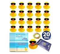 Artreeiger Il set di etichette Cruise Duck include 20 anatre in gomma per navi da crociera 20 occhiali da sole, 20 cartellini da crociera da crociera e 20 elastici in gomma per nascondere feste di