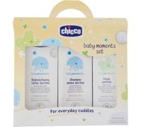 Artsana - ARTSANA Chicco Baby Moments Set - Bagnoschiuma 200 ML + Shampoo 200 ML + Pasta lenitiva 100 ML