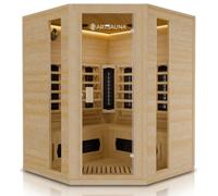 Artsauna Eck-infrared cabin Nyborg E150K - sauna a infrarossi 150x150 cm con tecnologia dual e luce LED colorata - fino a 4 persone - cabina sauna Hemlock