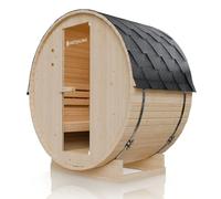 Artsauna Sauna a botte per esterni Spitzbergen 120 per 2 persone - stufa da 3,6 kW, pietre per sauna e accessori - botte per sauna in legno di abete - sauna esterna da giardino