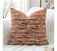 Artscope Federa per cuscino da 50 x 51 cm, super spessa, decorativa, bouclé, testurizzata, stile moderno, stile italiano, per camera da letto, soggiorno, divano, decorazione per la casa, ruggine