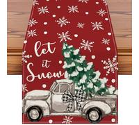 Artscope Runner da Tavolo per Natale 40x240cm Let It Snow, Decorazioni a Tema Natalizio per del Tavolo da Pranzo Cucina Feste Fattoria (Camion e Albero di Natale)