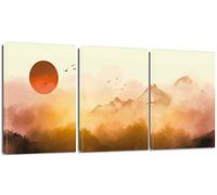 Artscope Stampe e Quadri su Tela 3 pz. Alba/Nebbia/Foresta Immagine Fotografia Murale Tela Wall Art Bel Regalo per Home Decor Ristorante Cucina Regalo di Anniversario Compleanno 30x40CM