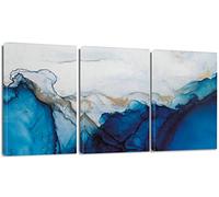 Artscope Stampe e Quadri su Tela 3 pz. Marmo Blu e Bianco Immagine Fotografia Murale Tela Wall Art Bel Regalo per Home Decor Ristorante Cucina Regalo di Anniversario Compleanno 30x40CM