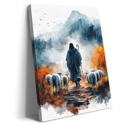 Artscope Stampe e Quadri su Tela Religioso Gesù e l'Agnello Immagine Fotografia Murale Tela Wall Art Bel Regalo per Home Decor Ristorante Cucina Regalo di Anniversario Compleanno 30x30CM