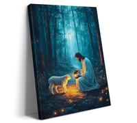 Artscope Tele Decorative Religiose - Gesù Trovò l'Agnello Perduto Motivo Stile Pittura Quadro da Parete Tela per Soggiorno Decorazione Camera da Letto Ufficio Corridoio Cucina Bagno Regalo 30x40cm