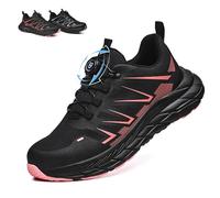 artSew Scarpe Antinfortunistiche Uomo Donna Leggere Scarpe da Lavoro con Punta in Acciaio Commode Traspiranti Scarpe Sicurezza Ammortizzazione Antiscivolo （Rosa, 42 EU