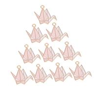 ARTSEWPLY 1 Set Ciondoli Braccialetti in Fatta Mano Accessori Charms Per Collane Orecchini E Decorazioni Artigianali Design Origami Gru Rosa 10 Pezzi