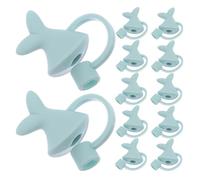 ARTSEWPLY 12 Pezzi Coperture Riutilizzabili per Cannucce in Silicone a Forma di Pesce Blu Tappi Antipolvere per Cannucce da 8 Mm Accessori per Bevande per Casa e Viaggio Compatibili