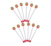 ARTSEWPLY 12pezzi Bacchette Plastica Per Ragazzo Ragazza Bacchette Per Batteria Forma Lecca-lecca Arcobaleno Teste Morbide in Schiuma Per Percussioni Per Timpani e Xilofono Per Apprendimento