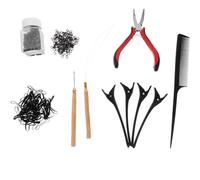 ARTSEWPLY 1set Strumenti Per Extension Kit Completo Con Pinze e Accessori Per Estensioni Di Facile Da Usare Per Acconciature Alla Moda Scuro Per Amanti Delle Treccine