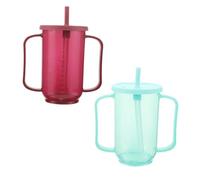 ARTSEWPLY 2 Pezzi Bicchiere Sippy per Anziani e Disabili Coppa Antifuoriuscita con Cannuccia Pazienti Design Ergonomico per Alimentazione e Controllo Del