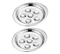 ARTSEWPLY 2 pezzi Pirofila in Acciaio per Lumache e Mare Teglia da Forno con Design Speciale per Uova Quaglia Capacità per Ristoranti e Barbecue
