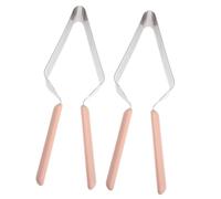 ARTSEWPLY 2 Pezzi Tagliatorte Triangolare in Acciaio Inossidabile con Impugnatura Antiscivolo Spatola per Servire Dolci e Torte Strumento Resistente per Feste Matrimoni e Caffetterie
