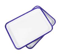 ARTSEWPLY 2 Pezzi Teglia da Forno Smaltata Rettangolare Resistente e Riutilizzabile Alta Conducibilità Termica per Pizza e Dolci per Cucina Professionale e Casa