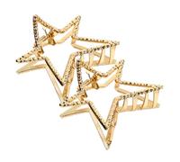 ARTSEWPLY 2 Pz Pinza a Stella a Cinque Punte Perni Spillo Bigodino Elastici Impugnature Graziose Mollette Per Da Donna Pettini Evidenziando Parà Doppio Accessori Lega Di Zinco Golden