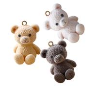 ARTSEWPLY 3 pezzi Charm Orsetto Kawaii per Gioielli Te Ciondoli per Collane Bracciali e Orecchini Materiale Sicuro e Morbido Colori Misti Bianco Beige