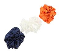 ARTSEWPLY 3 pezzi Scrunchies Grandi Satinati Elastici per Spessi Fasce Leggere e Comode per Acconciature Eleganti Colore Bianco Arancione