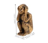 ARTSEWPLY 3pezzi Statuetta Scimmia in Resina Graziose Statuette Animali in Resina Realistiche Artistici Per Scrivania o Libreria Del Soggiorno