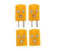 ARTSEWPLY 4 pezzi Connettore Termocoppia Tipo K Pin Adattatore con Spina Maschio e Femmina in Plastica Gialla Isolante per Termometro Digitale Resistente e Affidabile per Misurazioni