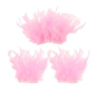 ARTSEWPLY 4 Pezzi False Maniche Polsini in Organza con Piume Rosa Leggere e Decorative per Nail Art Fotografia Moda e Saloni Accessori Eleganti per Esibizioni Creative