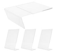 ARTSEWPLY 4 Pezzi Porta Menu in Acrilico Trasparente Espositore Verticale per Tavolo Supporto Cartelli Qr Code Stand per Ristoranti Eventi Uffici Base Stabile e Resistente AI Graffi