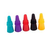 ARTSEWPLY 6 Pezzi per Bottiglia Vino Riutilizzabile in Silicone Alimentare con Base in Acciaio Inossidabile Sigillante Ermetico per Bottiglie Standard Vino Rosso e Bianco da Blu per Bar e