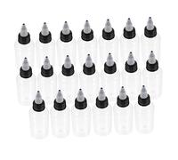 ARTSEWPLY Bottiglie Erogatrici Di Liquidi 75 Ml Set Da 20 Pezzi Flaconi Di Plastica Trasparenti Beccuccio Puntato a Flusso Regolabile Per Olio, Pigmento e Salsa Uso Cosmetico e Cucina