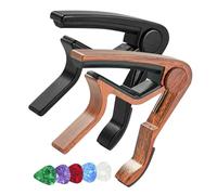 ARTSEWPLY Capotasto per Chitarra in Alluminio con Effetto Legno Capotasti per Acustica ed Elettrica Plettri Colorati Pressione Equilibrata e Molla ad Alta Resilienza per Colore Casuale