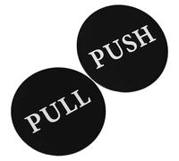 ARTSEWPLY Cartelli per Porte in Vetro Push-pull in Acrilico Nero Opaco, Segnaletica Direzionale per Ufficio e Negozi, Etichette di Istruzioni per Porte Scorrevoli, Adatte a Bar e Sale