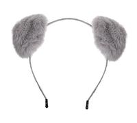ARTSEWPLY Cerchietto Fluffy con Orecchie Volpe Grigie Fascia Decorativa per Feste e Cosplay per Mascherate e Carnevali Accessorio per Donne e Ragazze