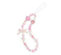 ARTSEWPLY Charm per Cellulare con Perline Rosa Tracolla Decorativa Tema Passione Romantica Accessorio Multifunzione per Smartphone Chiavi e Borse Design Elegante e Femminile con Dettagli